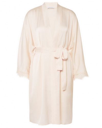 Kimono mi-long Simone Pérèle Satin Secrets (Rose Sakura)