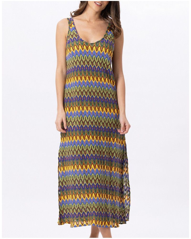 Robe maille ajourée Le Chat Bahia (Bleu Multicolore)