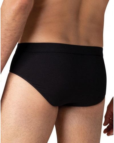 Paquete de 2 braguitas de microalgodón Eminence (Negro / Gris Chiné)