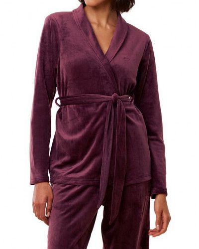 Short velvet bathrobe Triumph Nuit (Deep Burgundy)