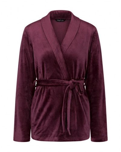 Short velvet bathrobe Triumph Nuit (Deep Burgundy)