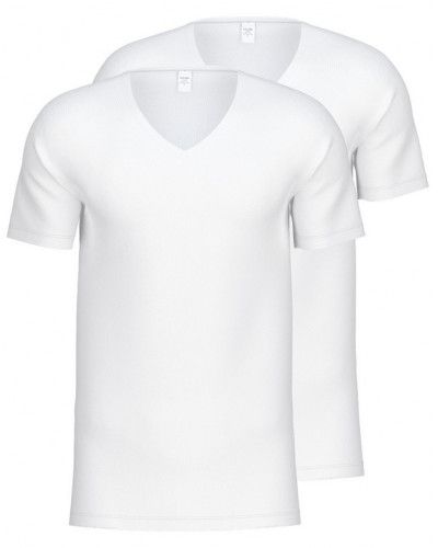 Camiseta cuello V Calida Natural Benefit Juego de 2 (Blanco)