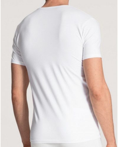 T-shirt col V Calida Natural Benefit Lot de 2 (Blanc)