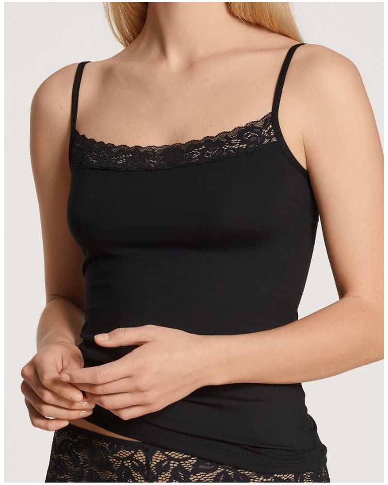 Top à fines bretelles Calida Natural Comfort Lace (Black)