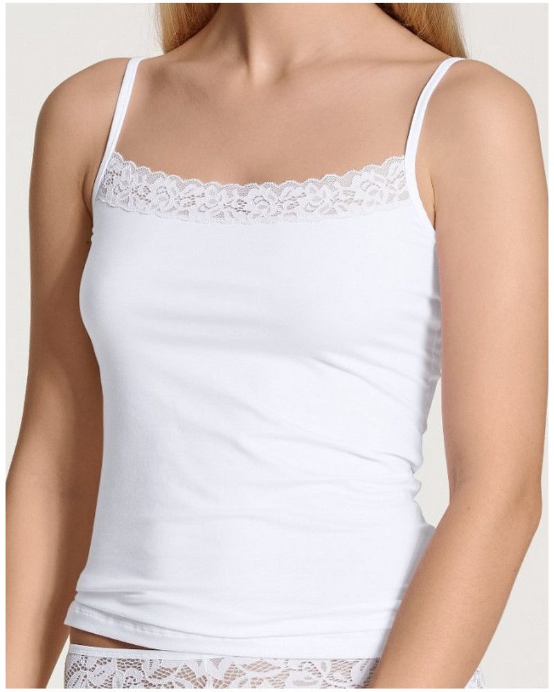 Top with thin straps Calida Natural Comfort Lace (White)