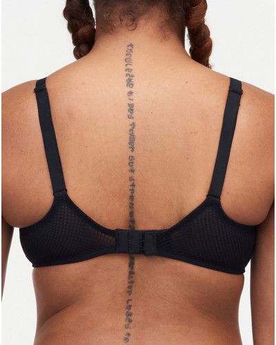 Sujetador corbeille balconette Chantelle Fleurs (Negro)