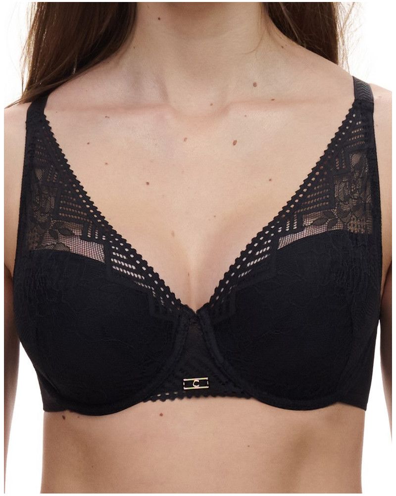Sujetador preformado plunge Chantelle Origins (Negro)