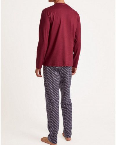 Pijama largo Calida Relax Imprint 100% algodón (Mars Red)