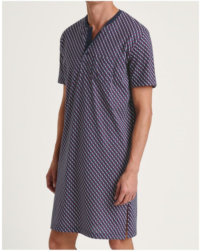 Nightdress short sleeves Calida Relax Imprint 100% cotton (Mars Red)