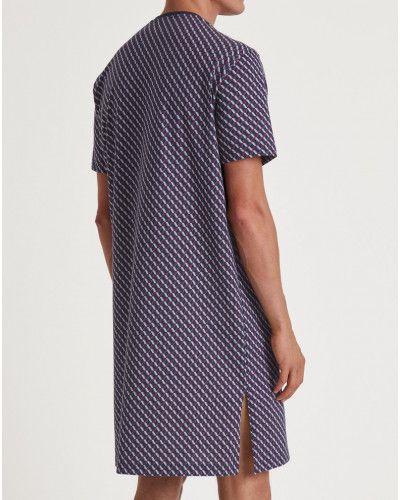 Chemise de nuit manches courtes Calida Relax Imprint 100% coton (Mars Red)