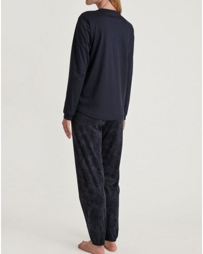 Pyjama manches longues Calida Winter Dreams 100% Coton (Dark Lapis Blue)