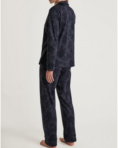 Pyjama manches longues boutonné Calida Winter Dreams 100% Coton (Dark Lapis Blue)