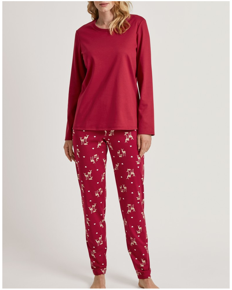 Pyjamas long sleeve Calida Family & Friends 100% Cotton (Rio Red)