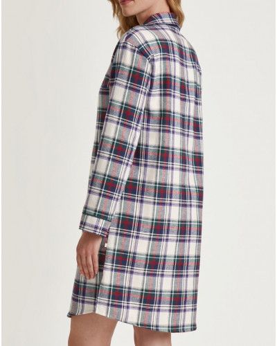 Chemise de nuit manches longues Calida Holiday Dreams 100% coton (Charm Cream)