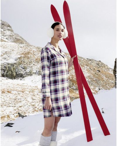 Camisone mangas largas Calida Holiday Dreams 100% algodón (Charm Cream)