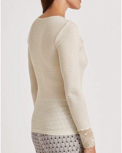 Top mangas largas Calida Lana & Seda Glam (Charm Cream)