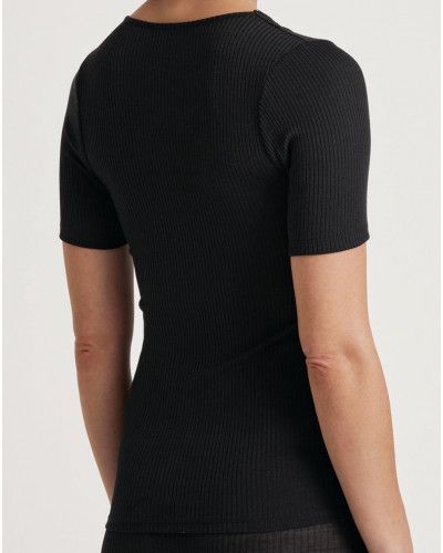 Short-sleeved Top Calida Silky Wool Joy (Black)