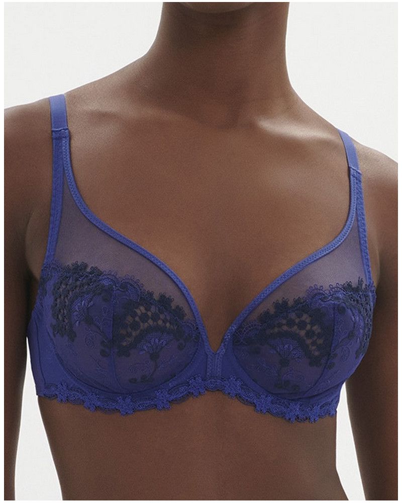 Plunging neckline bra Simone Pérèle Wish (Bleu Electrique)