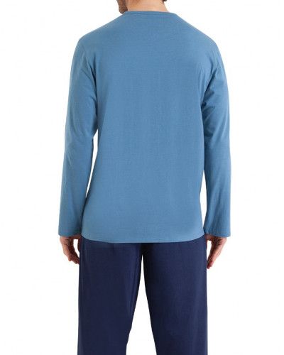 Long pyjama 100% cotton Athena Chic (Bleu/Bleu Marine)