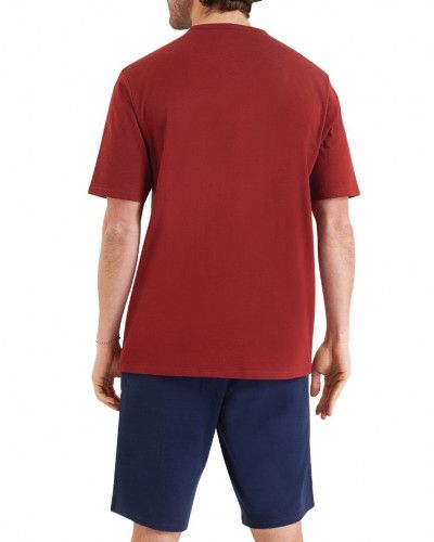 Pyjama court 100% coton Athena Chic (Brique/Bleu Marine)