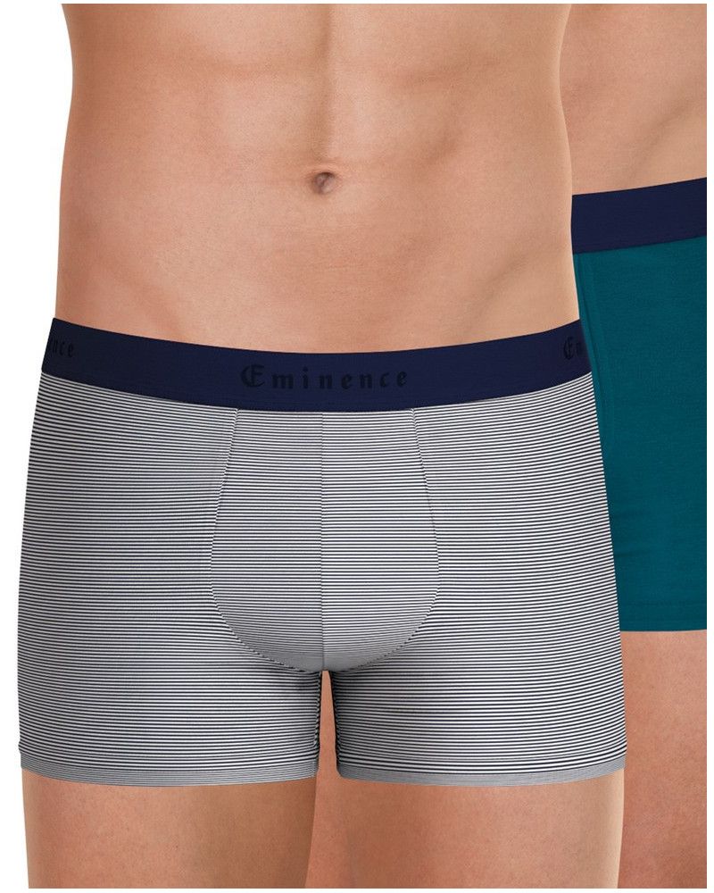Juego de 2 boxers Eminence Business (Marinière/Bleu cobalt)