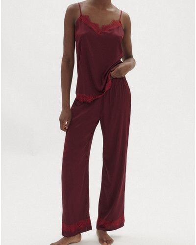 Pantalon Simone Pérèle Satin Secrets (Rouge Spinelle)