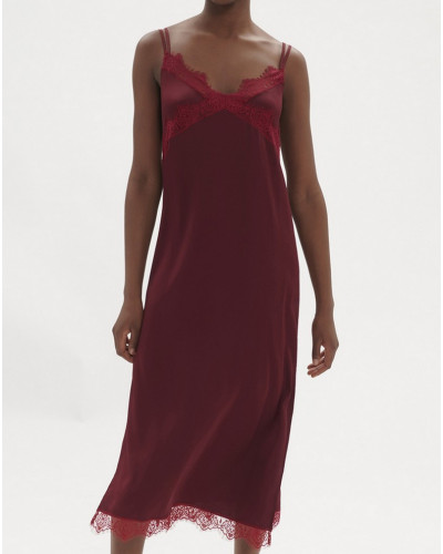 Camisone largo Simone Pérèle Satin Secrets (Rouge Spinelle)
