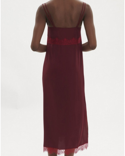 Camisone largo Simone Pérèle Satin Secrets (Rouge Spinelle)
