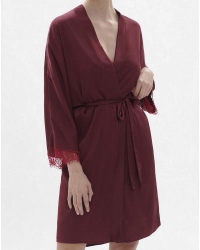 Kimono Simone Pérèle Satin Secrets (Rouge Spinelle)