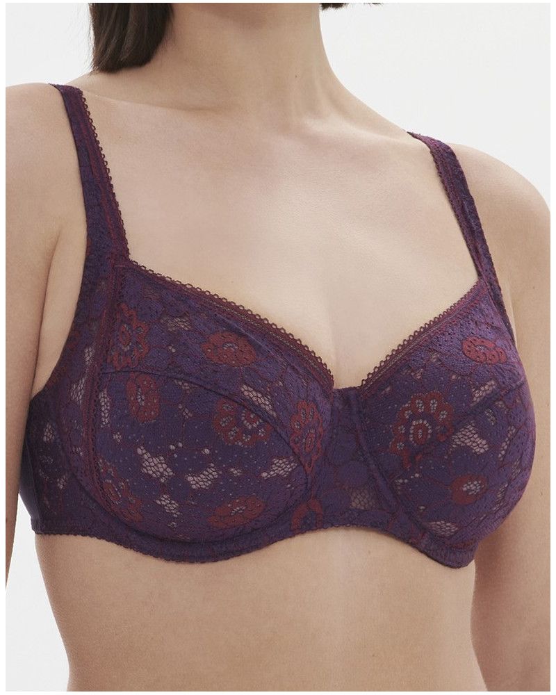 Square neckline bra Simone Pérèle Festive (Violet Euphoria)