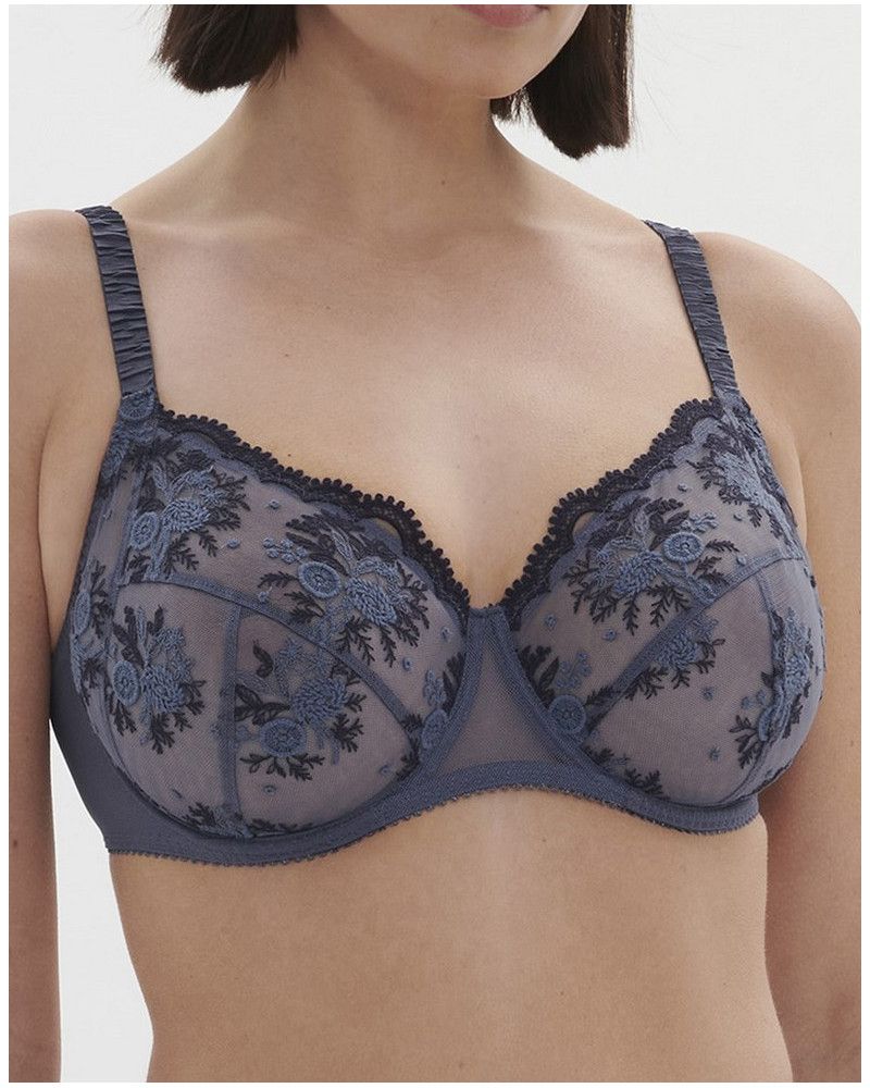 Underwired bra Simone Pérèle Intrigue (Bleu Cendre)