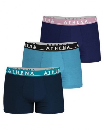 Paqueta de 3 Boxers Athena coton Easy Color (Marine-Bleu-Marine)