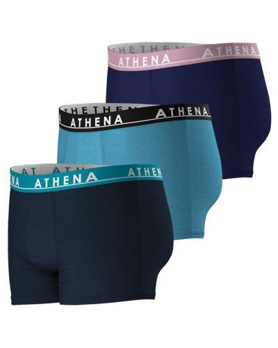 Paqueta de 3 Boxers Athena coton Easy Color (Marine-Bleu-Marine)