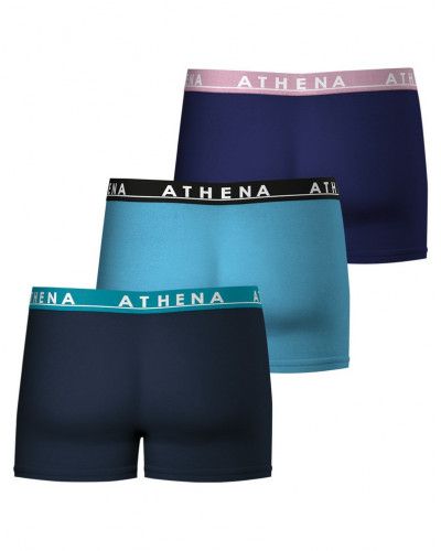 Lot de 3 Boxers Athena coton Easy Color (Marine-Bleu-Marine)