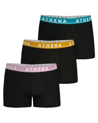Lot de 3 Boxers Athena coton Easy Color (Noir Imprimé)