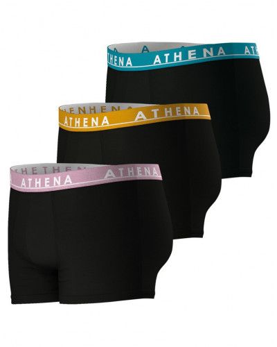 Paqueta de 3 Boxers Athena coton Easy Color (Noir Imprimé)
