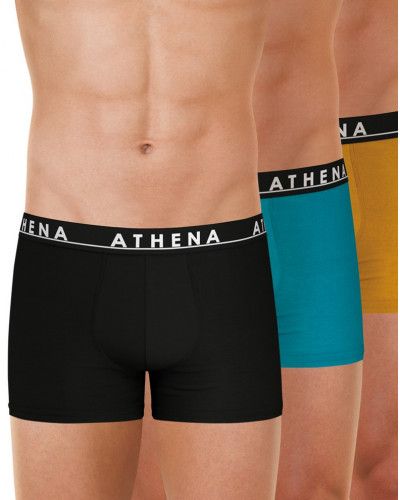 Set of 3 Boxers Athena coton Easy Color (Noir-Bleu-Orange)