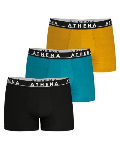 Set of 3 Boxers Athena coton Easy Color (Noir-Bleu-Orange)