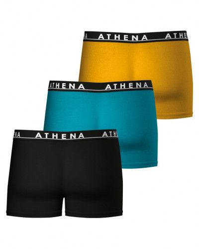 Set of 3 Boxers Athena coton Easy Color (Noir-Bleu-Orange)