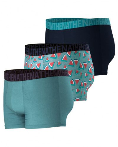 Lot de 3 Boxers Athena coton Easy Fun (Imprimé Bleu)
