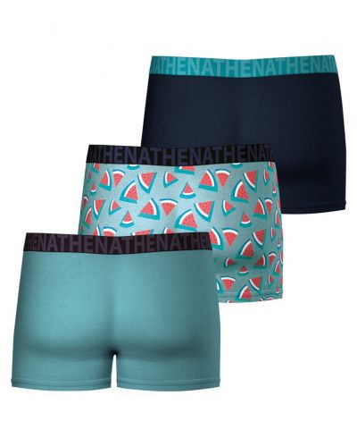 Set of 3 Boxers Athena coton Easy Fun (Print Blue)