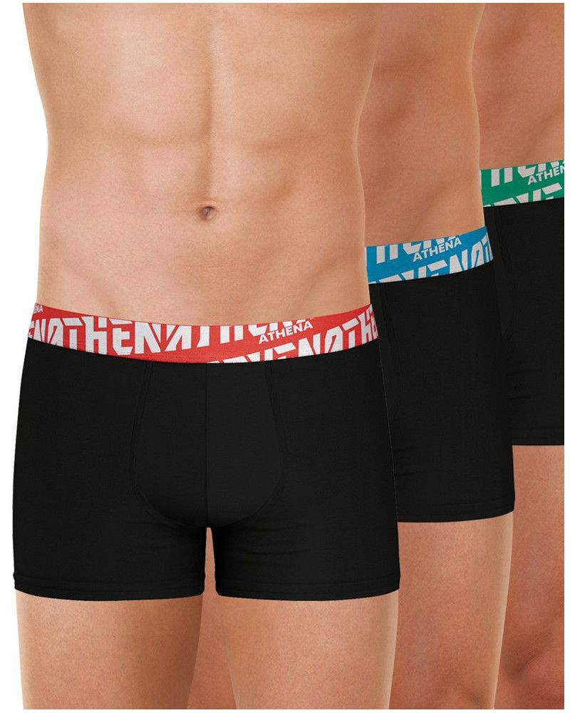 Paquete de 3 Boxers Athena Easy Sport (Estampado Negro)
