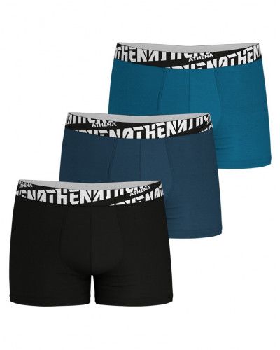 Lot de 3 Boxers Athena coton Easy Sport (Crosière-Noir-Lagon)