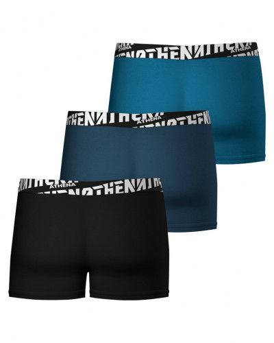 Lot de 3 Boxers Athena coton Easy Sport (Crosière-Noir-Lagon)