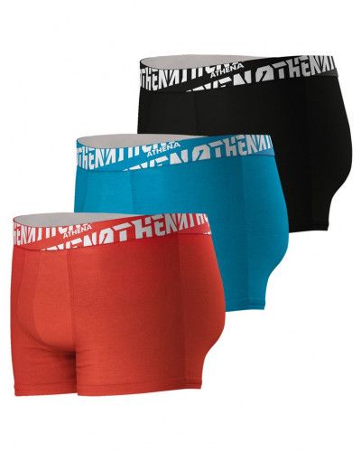 Lot de 3 Boxers Athena coton Easy Sport (Rouge-Bleu-Noir)
