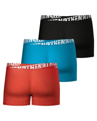 Lot de 3 Boxers Athena coton Easy Sport (Rouge-Bleu-Noir)