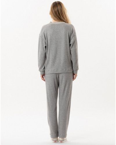Ensemble de jogging maille tricot Le Chat Esmée (Gris Chiné)