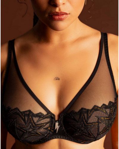 Full-cup bra Louisa Bracq Superstar (Noir-Or)