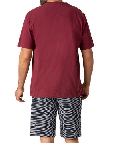 Pyjama court en Jersey 100% Coton Eminence (Bordeaux/Imprimé)