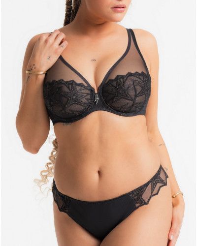 Tanga Louisa Bracq Superstar (Noir-Or)